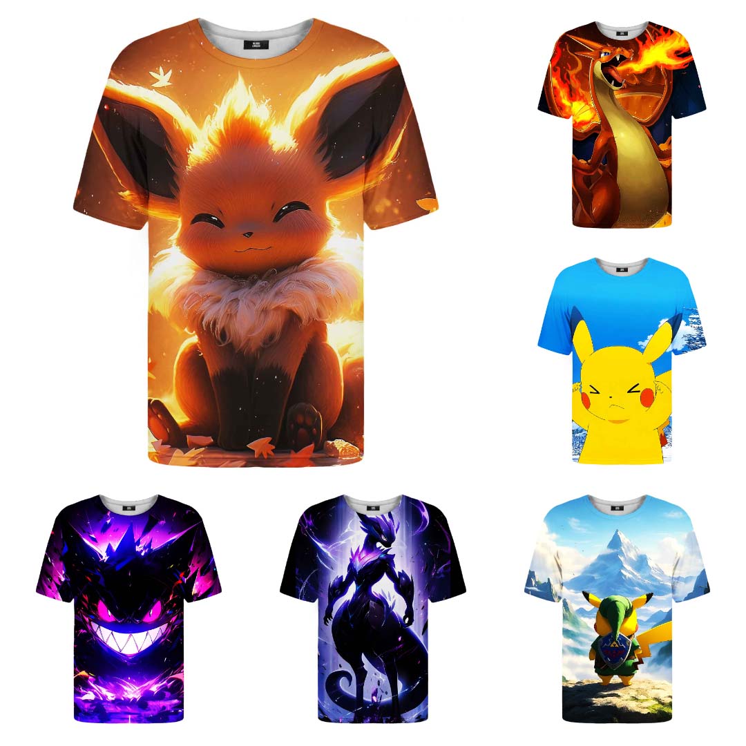 Colorful Cartoon Pokemon T-Shirt