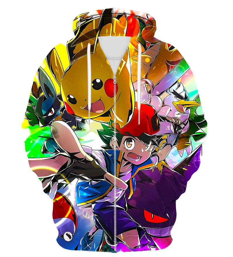 Colorful X-Ray Zip Up Hoodie