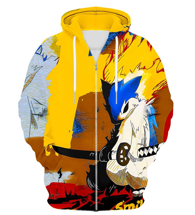 Colorful X-Ray Zip Up Hoodie