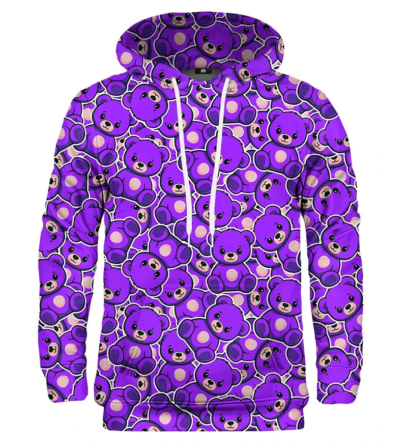 Teddy bear purple hoodie