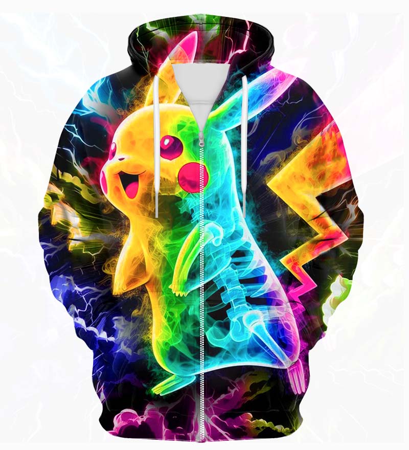 Colorful X-Ray Zip Up Hoodie