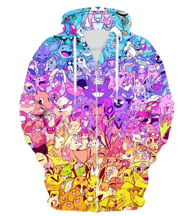 Colorful X-Ray Zip Up Hoodie